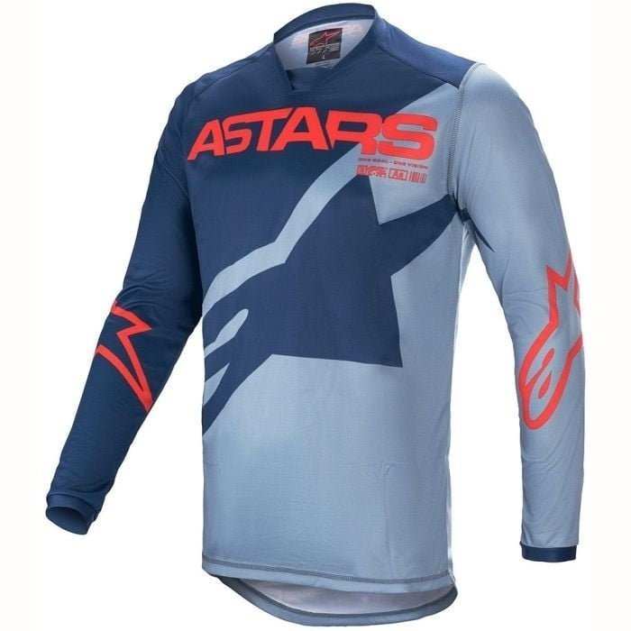 ALPINESTARS YOUTH (KIDS) RACER BRAAP JERSEY DRK BL PWD BL BR RED - SIZE YXL