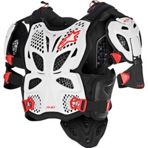 ALPINESTARS A-10 FULL CHEST PROTECTOR - WHITE BLACK RED