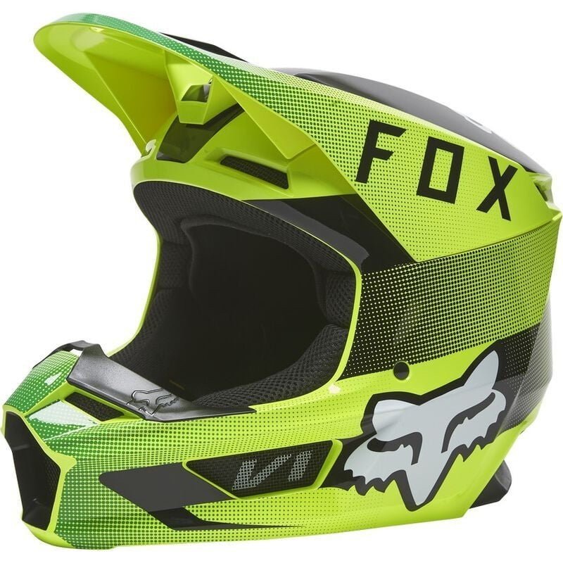 FOX RACING V1 RIDL HELMET, ECE | FLO YLW