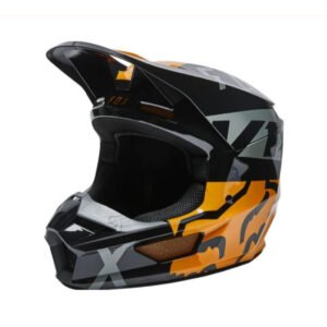 FOX RACING YOUTH (KIDS) V1 SKEW HELMET, ECE [BLK/GLD]