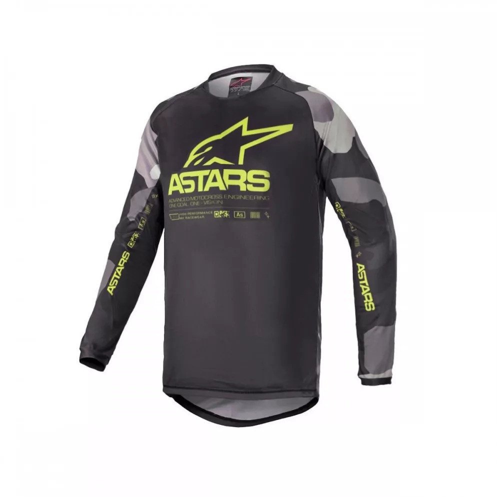 ALPINESTARS YOUTH RACER TACTICAL JERSEY-GRAY CAMO YLW FLUO YXL